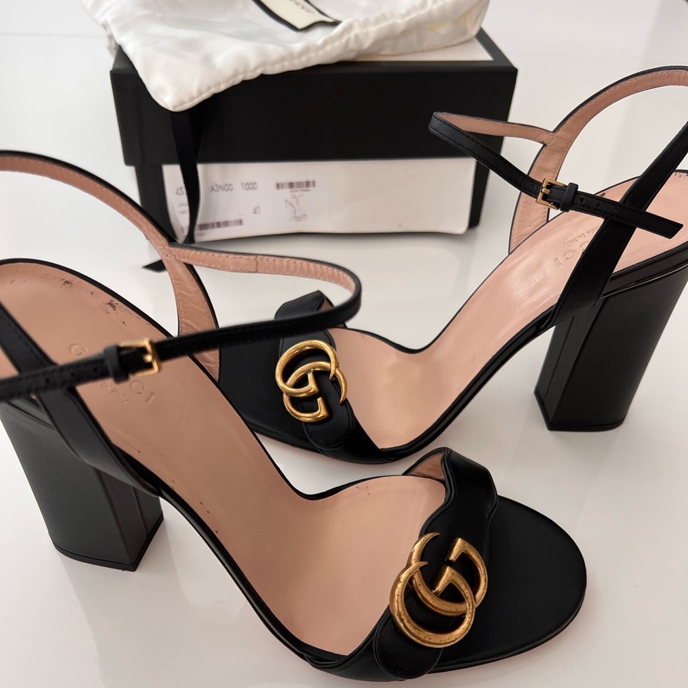 Authentic Gucci high-heel leather sandals